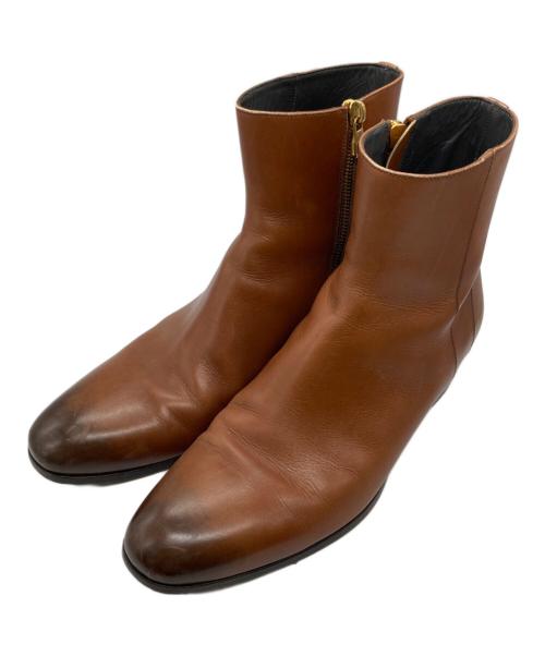 ALFRED DUNHILL（アルフレッド・ダンヒル）ALFRED DUNHILL (アルフレッド・ダンヒル) サイドジップブーツ ブラウン サイズ:44の古着・服飾アイテム