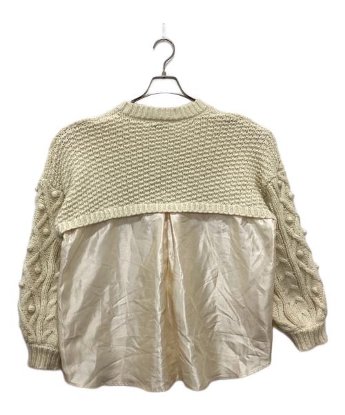 TORRAZZO DONNA（トラッゾドンナ）TORRAZZO DONNA (トラッゾドンナ) ケーブルニット×布帛プルオーバー アイボリー サイズ:Fの古着・服飾アイテム