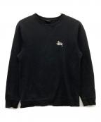 stussyステューシー）の古着「バックプリントスウェット」｜ブラック