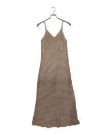 sahara（サハラ）の古着「メッシュキャミソールワンピース」｜ベージュ