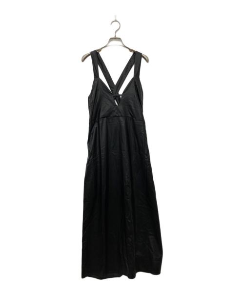 sahara（サハラ）sahara (サハラ) フェイクレザーキャミワンピース ブラック サイズ:　の古着・服飾アイテム