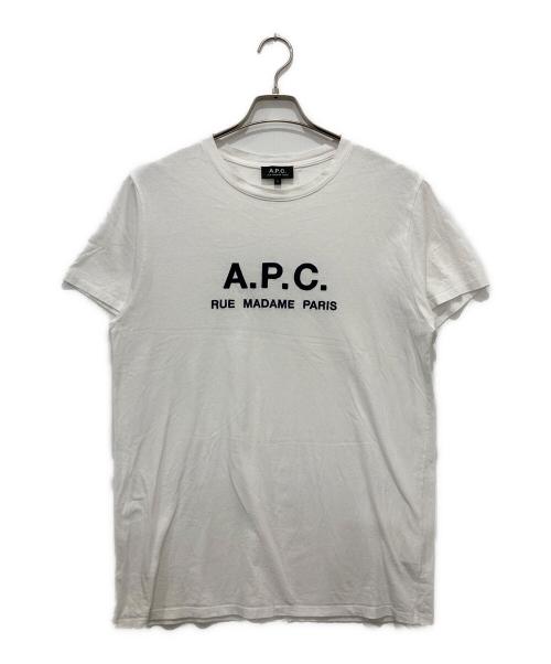 A.P.C.（アーペーセー）A.P.C. (アーペーセー) HOMME S/S TEE ロゴプリント Tシャツ ホワイト サイズ:Lの古着・服飾アイテム