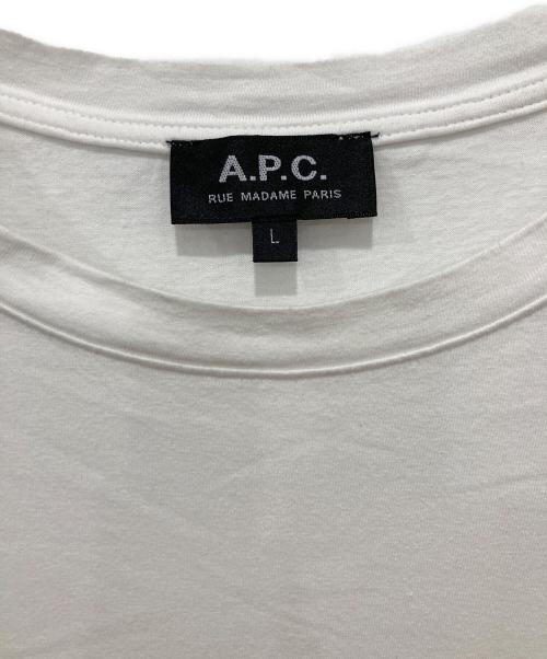 A.P.C.（アーペーセー）A.P.C. (アーペーセー) HOMME S/S TEE ロゴプリント Tシャツ ホワイト サイズ:Lの古着・服飾アイテム