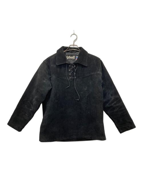 Schott（ショット）Schott (ショット) バイカー スウェードプルオーバージャケット/USA製 ブラック サイズ:Mの古着・服飾アイテム