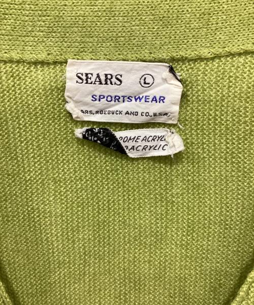 Sears（シアーズ）Sears (シアーズ) 60’ｓアクリルVカーディガン グリーン サイズ:Lの古着・服飾アイテム