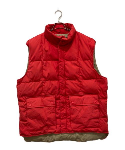 Eddie Bauer（エディーバウアー）Eddie Bauer (エディーバウアー) ダウンベスト ベージュ×レッド サイズ:XXLの古着・服飾アイテム