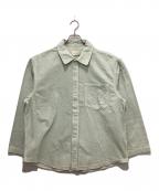 Calvin Klein×JENNIEカルバンクライン×）の古着「オーバーダイデニムシャツ」｜グリーン