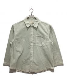 Calvin Klein×JENNIE（カルバンクライン）の古着「オーバーダイデニムシャツ」｜グリーン