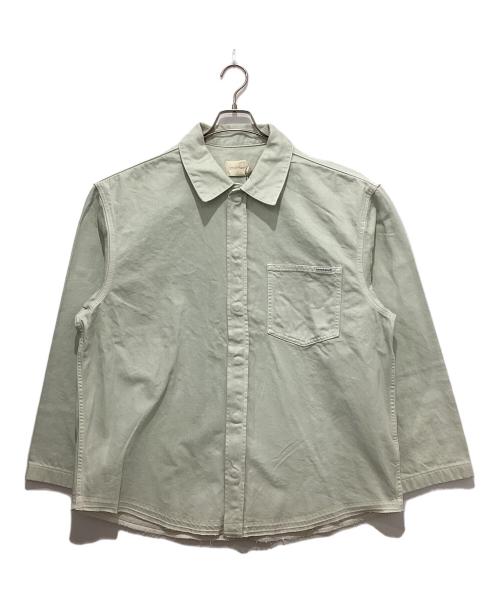 Calvin Klein（カルバンクライン）Calvin Klein (カルバンクライン) JENNIE オーバーダイデニムシャツ グリーン サイズ:XLの古着・服飾アイテム