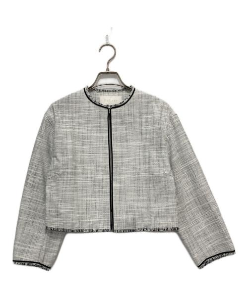 BALLSEY（ボールジィ）BALLSEY (ボールジィ) ロングスラブツイード クルーネックジャケット グレー サイズ:36の古着・服飾アイテム