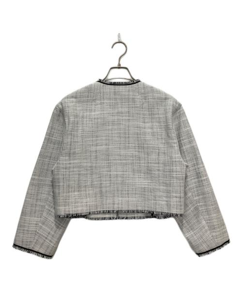 BALLSEY（ボールジィ）BALLSEY (ボールジィ) ロングスラブツイード クルーネックジャケット グレー サイズ:36の古着・服飾アイテム