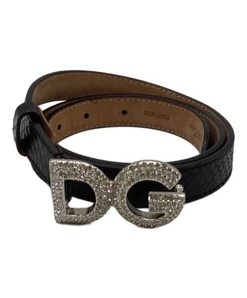 DOLCE & GABBANA（ドルチェ＆ガッバーナ）DOLCE & GABBANA (ドルチェ＆ガッバーナ) パイソンベルト ブラックの古着・服飾アイテム