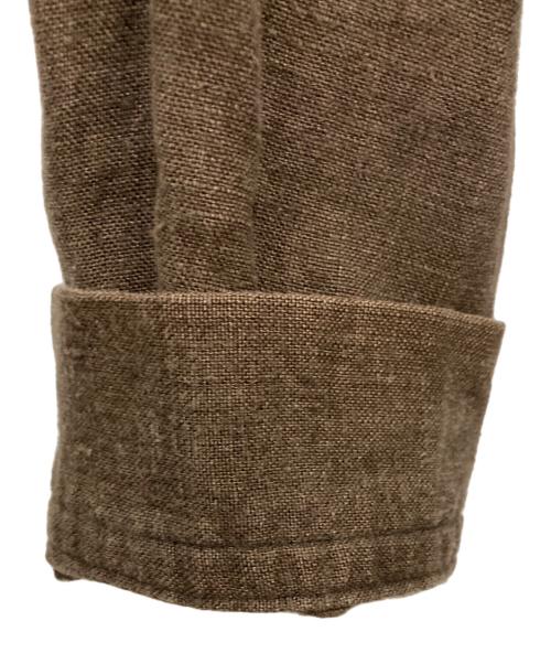 nestrobe confect（ネストローブ コンフェクト）nestrobe confect (ネストローブ コンフェクト) 起毛リネンバンドカラーシャツ ブラウン サイズ:5の古着・服飾アイテム