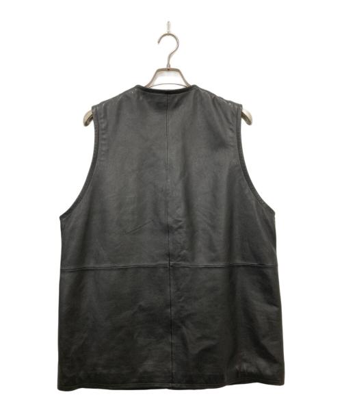 EDIFICE（エディフィス）EDIFICE (エディフィス) シープレザーロングベスト ブラック サイズ:FREEの古着・服飾アイテム
