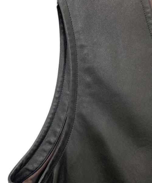 EDIFICE（エディフィス）EDIFICE (エディフィス) シープレザーロングベスト ブラック サイズ:FREEの古着・服飾アイテム