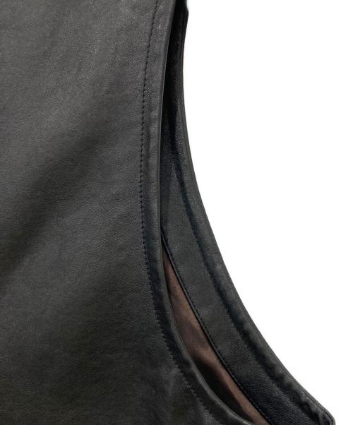 EDIFICE（エディフィス）EDIFICE (エディフィス) シープレザーロングベスト ブラック サイズ:FREEの古着・服飾アイテム