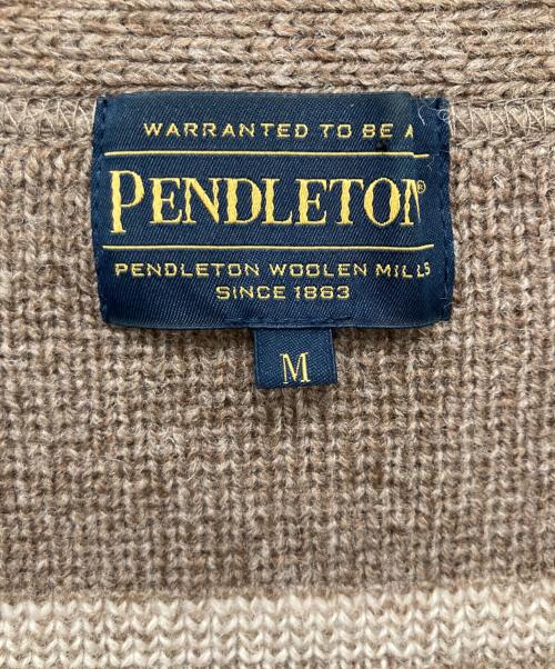 PENDLETON（ペンドルトン）PENDLETON (ペンドルトン) ノーカラーカーディガン ブラウン サイズ:Mの古着・服飾アイテム