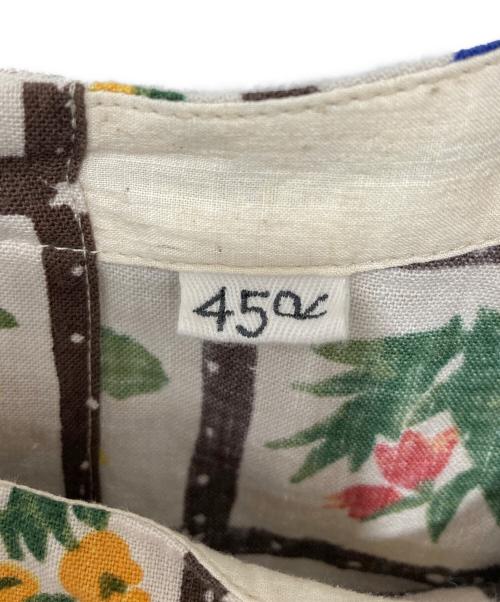 45R（フォーティファイブ・アール）45R (フォーティファイブ・アール) インドカディフルールシャンブルプリントのパフブラウス ホワイト サイズ:2の古着・服飾アイテム