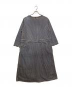 45Rフォーティファイブ・アール）の古着「モンブラウンヒッコリーのドレス」｜ベージュ×ブルー