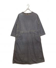 45R（フォーティファイブ・アール）の古着「モンブラウンヒッコリーのドレス」｜ベージュ×ブルー