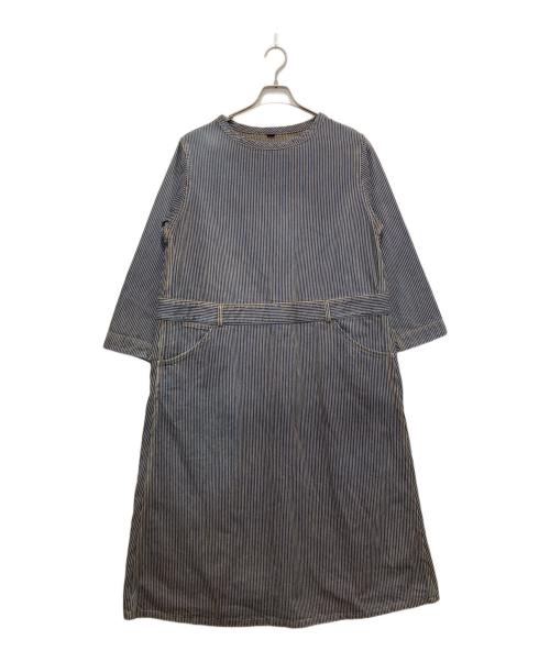 45R（フォーティファイブ・アール）45R (フォーティファイブ・アール) モンブラウンヒッコリーのドレス ベージュ×ブルー サイズ:　の古着・服飾アイテム