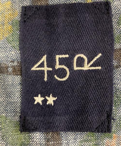 45R（フォーティファイブ・アール）45R (フォーティファイブ・アール) ダンガリーカディフルールシャンブルプリントのラッパーパンツ ネイビー サイズ:2の古着・服飾アイテム