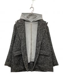 Mila Owen（ミラオーウェン）の古着「フードドッキングシングルブレストジャケット」｜ブラック