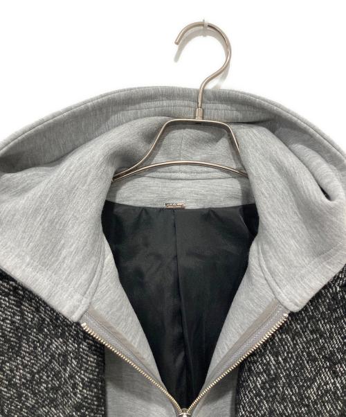 Mila Owen（ミラオーウェン）Mila Owen (ミラオーウェン) フードドッキングシングルブレストジャケット ブラックの古着・服飾アイテム