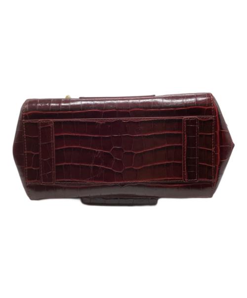 MaxMara（マックスマーラ）MaxMara (マックスマーラ) クロコ型押しショルダーバッグ レッドの古着・服飾アイテム