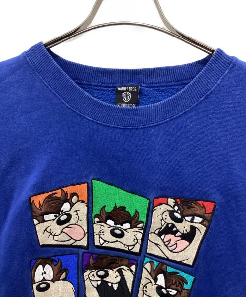 WARNER BROS（ワーナーブラザース）WARNER BROS (ワーナーブラザース) クルーネックスウェット ブルー サイズ:XXLの古着・服飾アイテム
