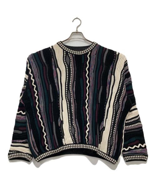 TUNDRA（ツンドラ）TUNDRA (ツンドラ) 3Dニット ブラック×パープル サイズ:XLの古着・服飾アイテム