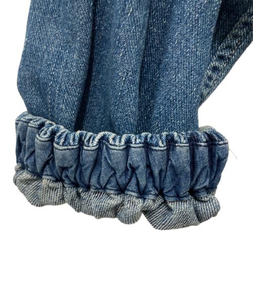 45R（フォーティファイブ・アール）45R (フォーティファイブ・アール) 45R プチデニム×レースのタックブラウス(加工) インディゴ サイズ:　の古着・服飾アイテム