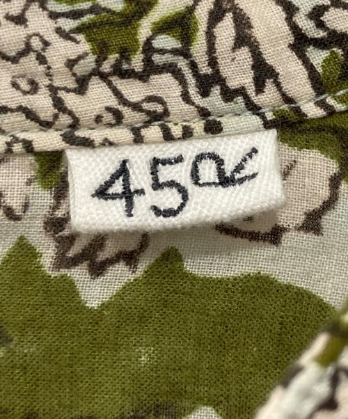 45R（フォーティファイブ・アール）45R (フォーティファイブ・アール) インドストライプフラワーブロックプリントのドレス グレー×オリーブ サイズ:　の古着・服飾アイテム