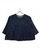 45Rフォーティファイブ・アール）の古着「ふわふわ二重織ドットプリントのブラウス」｜インディゴ