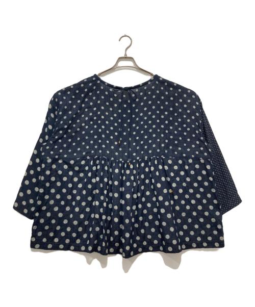 45R（フォーティファイブ・アール）45R (フォーティファイブ・アール) ふわふわ二重織ドットプリントのブラウス インディゴ サイズ:　の古着・服飾アイテム