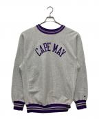 Championチャンピオン）の古着「クルーネックスウェット/刺繍タグ/90’s」｜グレー×パープル