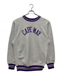 Champion（チャンピオン）の古着「クルーネックスウェット/刺繍タグ/90’s」｜グレー×パープル