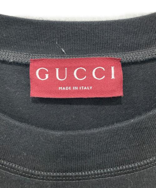 GUCCI（グッチ）GUCCI (グッチ) “GUCCI”プリント コットンジャージー Tシャツ ブラック サイズ:Lの古着・服飾アイテム