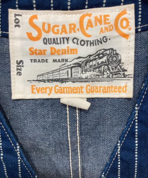 SUGAR CANE（シュガーケーン）SUGAR CANE (シュガーケーン) WABASH STRIPE WORK VEST インディゴ サイズ:38の古着・服飾アイテム