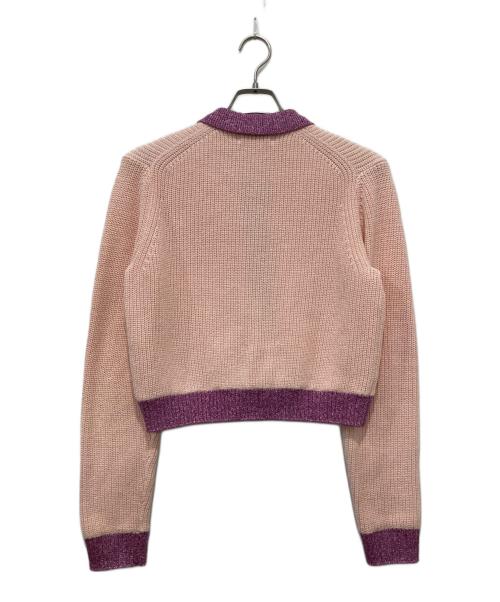 TTT MSW（ティー）TTT MSW (ティー) Lame zip up cardigan ピンク サイズ:Sの古着・服飾アイテム