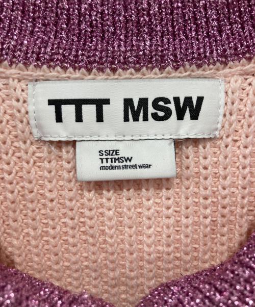 TTT MSW（ティー）TTT MSW (ティー) Lame zip up cardigan ピンク サイズ:Sの古着・服飾アイテム