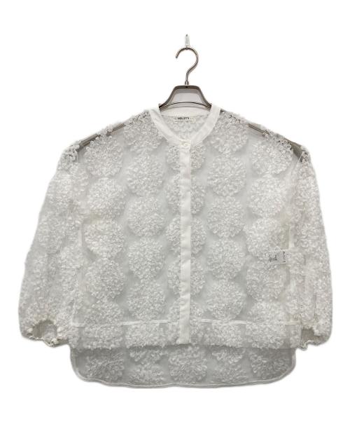 NOLLEY'S（ノーリーズ）NOLLEY'S (ノーリース) メッシュ刺繍レースブラウス ホワイト サイズ:Freeの古着・服飾アイテム