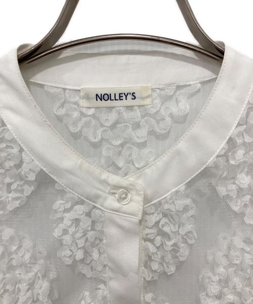 NOLLEY'S（ノーリーズ）NOLLEY'S (ノーリース) メッシュ刺繍レースブラウス ホワイト サイズ:Freeの古着・服飾アイテム