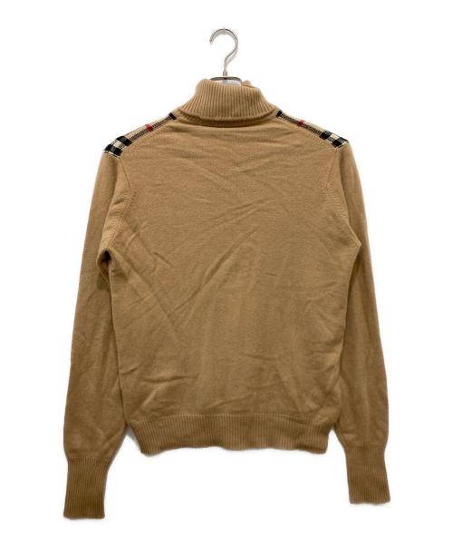 Burberry's（バーバリー）Burberry's (バーバリーズ) カシミヤノバチェックタートルネックニット ブラウン サイズ:Lの古着・服飾アイテム
