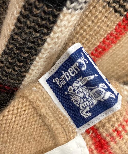Burberry's（バーバリー）Burberry's (バーバリーズ) カシミヤノバチェックタートルネックニット ブラウン サイズ:Lの古着・服飾アイテム