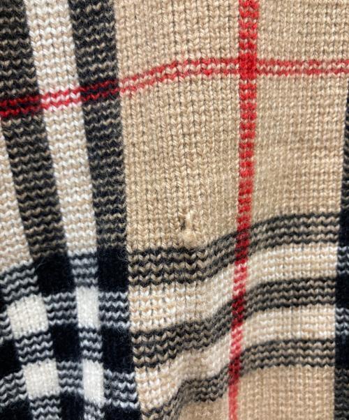 Burberry's（バーバリー）Burberry's (バーバリーズ) カシミヤノバチェックタートルネックニット ブラウン サイズ:Lの古着・服飾アイテム
