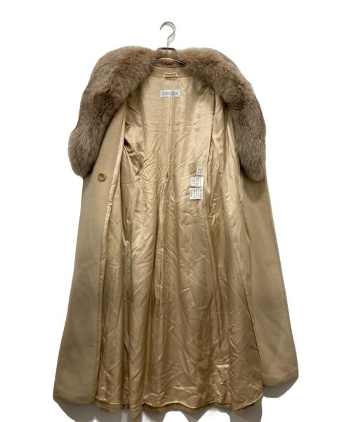 MaxMara（マックスマーラ）MaxMara (マックスマーラ) フォックスファーカシミヤ混コート ベージュ サイズ:38の古着・服飾アイテム