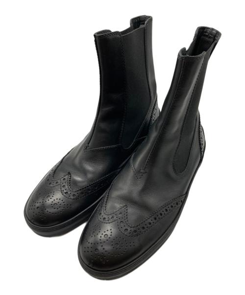 TOD'S（トッズ）TOD'S (トッズ) ウィングチップサイドゴアブーツ ブラック サイズ:38の古着・服飾アイテム