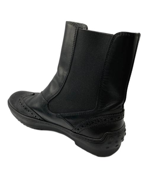 TOD'S（トッズ）TOD'S (トッズ) ウィングチップサイドゴアブーツ ブラック サイズ:38の古着・服飾アイテム