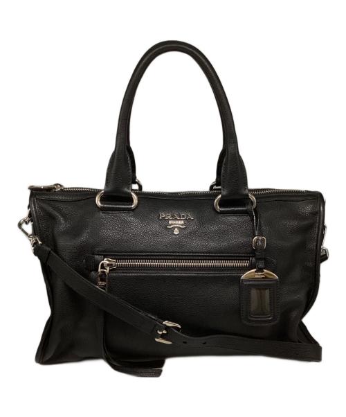 PRADA（プラダ）PRADA (プラダ) ハンドバッグ/ヴィッテロダイノ/2WAYハンドバッグ ブラックの古着・服飾アイテム